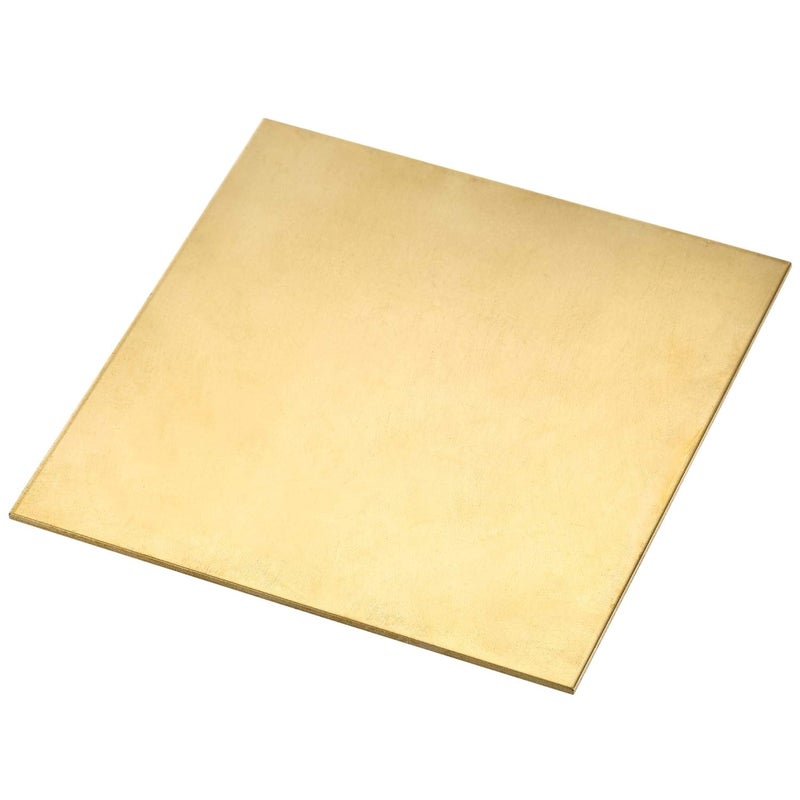 uxcell Brass Sheet, Metal Sheets Plates 3.9" Length x 3.9" Width x 0.06" Thickness - Image 1
